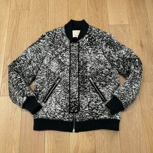 Rebecca Taylor Silk Splatter Flight Bomber Jacket Size 0